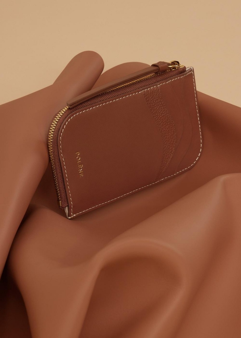 Polene Atla Card Holder Brune | Danmark_P81575