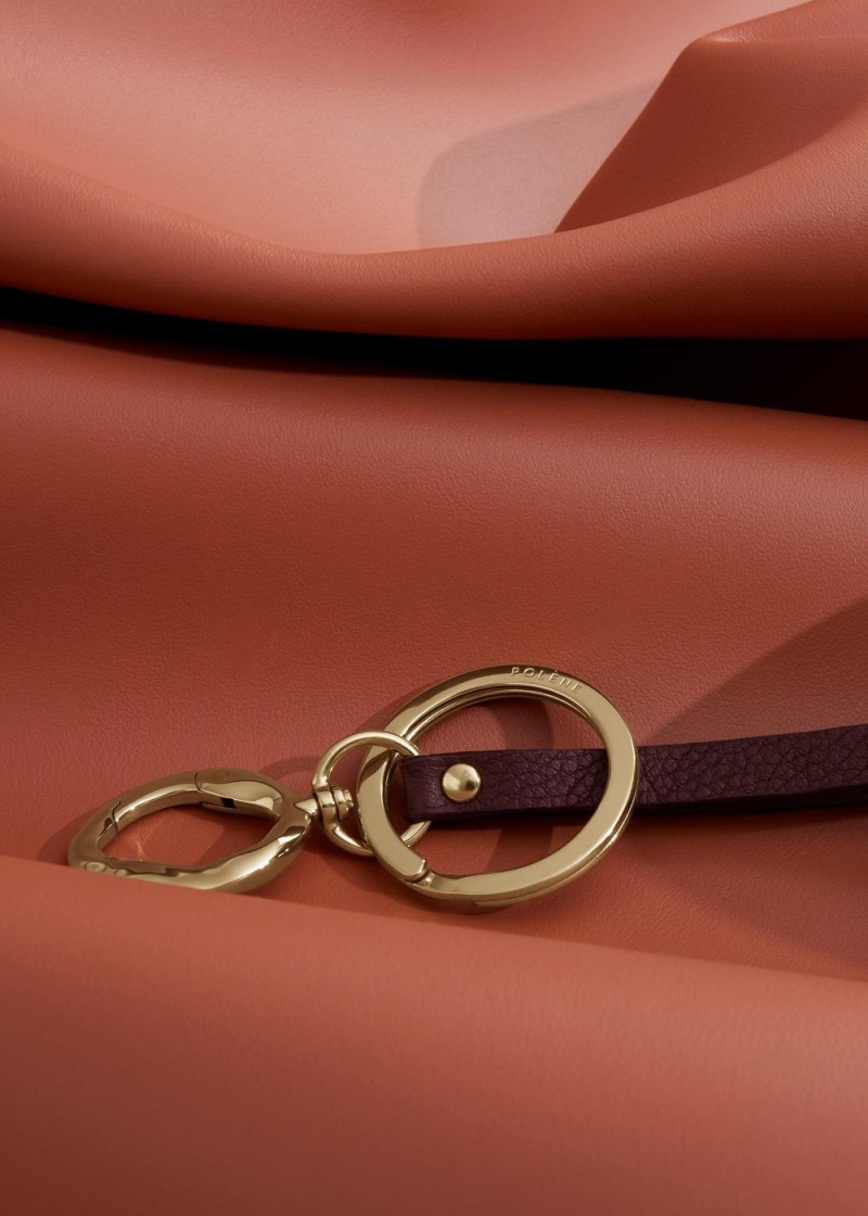 Polene Cubo Keyring Bordeaux | Danmark_P57505