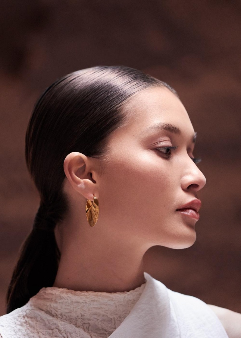 Polene Éole Slim Hoop Earrings Guld | Danmark_P11883